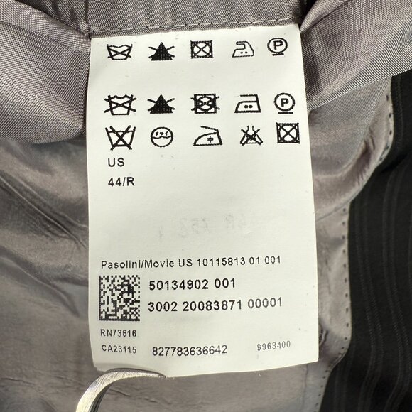 Hugo Boss Blazer Men Size 44R Gray Striped Colombo Pasolini Movie US 100% Wool - Picture 11 of 14